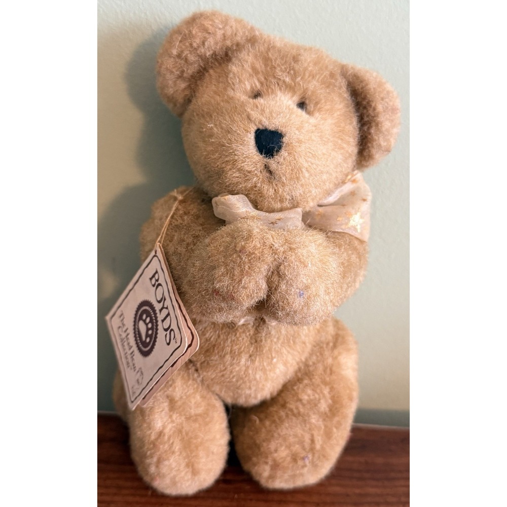 Boyds Bear Hope Praying Bear 9" Plush, #903021, The Head Bean Collection